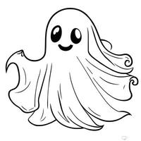 simple mini cartoon ghost vector illustration