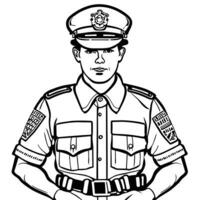 Police officer on white background vector illustration