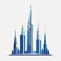 hermosa burj califa aislado blanco vector