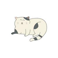 kids drawing Vector illustration cute cat lying down icon in doodle style