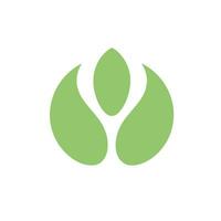 Utility services filled green logo. Abstract green leaf icon. Sustainability business value. Design element. Created with artificial intelligence. Ai art for corporate branding, marketing campaign vector