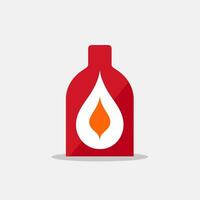 Gas company filled red logo. Fire extinguisher simple icon. Safety business value. Design element. Created with artificial intelligence. Ai art for corporate branding, marketing campaign vector