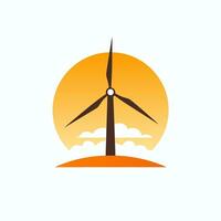 Wind energy filled gradient logo. Sustainability business value. Wind turbine simple icon. Design element. Created with artificial intelligence. Ai art for corporate branding, website vector