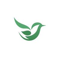 Energy company filled gradient logo. Green bird simple icon. Sustainability business value. Design element. Created with artificial intelligence. Ai art for corporate branding, marketing campaign vector