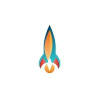 Software development startup filled colorful logo. Rocket launch simple illustration, Innovation business value. Design element. Created with artificial intelligence. Ai art for corporate branding vector