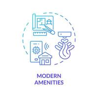 2D gradient modern amenities icon, simple isolated vector, construction cost thin line illustration. vector