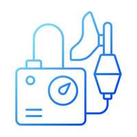 2D pixel perfect gradient oxygen concentrator icon, isolated vector, thin line illustration representing medical care equipment. vector