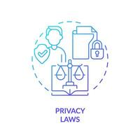 2D gradient privacy laws icon, simple isolated vector, cyber law thin line illustration. vector