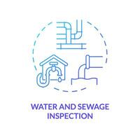 2D gradient water and sewage inspection icon, simple isolated vector, construction cost thin line illustration. vector