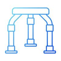 2D pixel perfect gradient shower stool icon, isolated vector, thin line illustration representing medical care equipment. vector