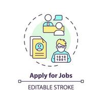 2D editable multicolor apply for jobs icon, simple isolated vector, AI engineer thin line illustration. vector