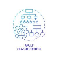 2D gradient icon fault classification concept, isolated vector, predictive maintenance thin line illustration. vector