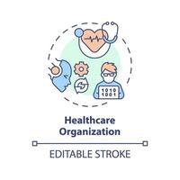 2D editable multicolor healthcare organization icon, simple isolated vector, AI engineer thin line illustration. vector