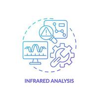 2D gradient icon infrared analysis concept, isolated vector, predictive maintenance thin line illustration. vector