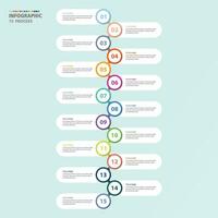 Infographic process design with icons and 15 options or steps. vector