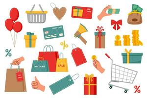 Sale objects set vector