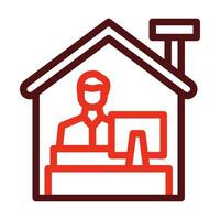 Work From Home Vector Thick Line Two Color Icons For Personal And Commercial Use.