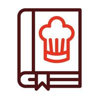 Chef Book Vector Thick Line Two Color Icons For Personal And Commercial Use.