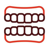 Dentures Vector Thick Line Two Color Icons For Personal And Commercial Use.