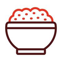 Porridge Vector Thick Line Two Color Icons For Personal And Commercial Use.