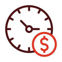 Time Is Money Vector Thick Line Two Color Icons For Personal And Commercial Use.