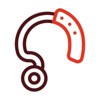 Hearing Aid Vector Thick Line Two Color Icons For Personal And Commercial Use.