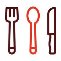 Cutlery Vector Thick Line Two Color Icons For Personal And Commercial Use.