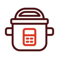 Rice Cooker Vector Thick Line Two Color Icons For Personal And Commercial Use.