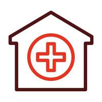 Nursing Home Vector Thick Line Two Color Icons For Personal And Commercial Use.