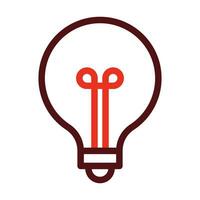 Light Bulb Vector Thick Line Two Color Icons For Personal And Commercial Use.