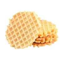 Stack of round waffles isolated on white background photo