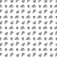 Love doddle style seamless pattern on white background. Vector illustration