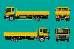 Yellow Open Cargo Truck vector