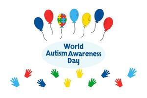 World Autism Awareness Day vector banner. Template card, Illustration themes autism web, border etc.