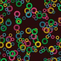 Editable Vector of Abstract Bright Colorful Circles Seamless Pattern With Dark Background and Decorative Element