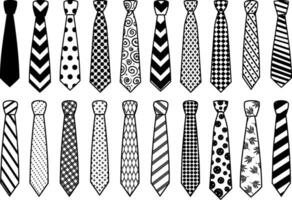 Ties silhouettes set vector