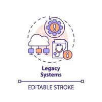 2D editable multicolor icon legacy systems concept, isolated vector, health interoperability resources thin line illustration. vector