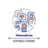 2D editable multicolor icon telemedicine concept, isolated vector, health interoperability resources thin line illustration. vector