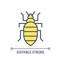 2D simple editable bed bug habits icon representing integrated pest management, isolated vector, thin line illustration. vector