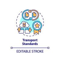 2D editable multicolor icon transport standards concept, isolated vector, health interoperability resources thin line illustration. vector