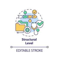 2D editable multicolor icon structural level concept, isolated vector, health interoperability resources thin line illustration. vector