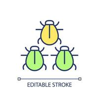 2D simple editable monitoring pest activity icon representing integrated pest management, isolated vector, thin line illustration. vector
