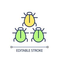 2D simple editable monitoring pest activity icon representing integrated pest management, isolated vector, thin line illustration. vector