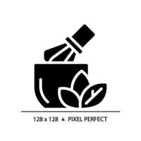 2D pixel perfect glyph style herbal icon, isolated vector, silhouette illustration representing allergen free. vector