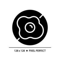 2D pixel perfect glyph style egg free icon, isolated vector, silhouette illustration representing allergen free. vector