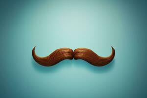 Closeup of a stylish handlebar mustache isolated on a gradient background photo