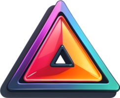 a set of colorful triangle icons on a transparent background ai generative png