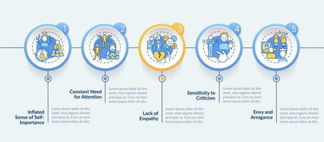 2D codependent relationship vector infographics template with multicolor icons, data visualization with 5 steps, process timeline chart.