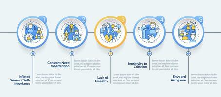 2d codependiente relación vector infografia modelo con multicolor iconos, datos visualización con 5 5 pasos, proceso cronograma cuadro.