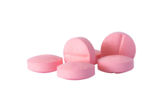 pile of pink pills for pharmacy concept element png